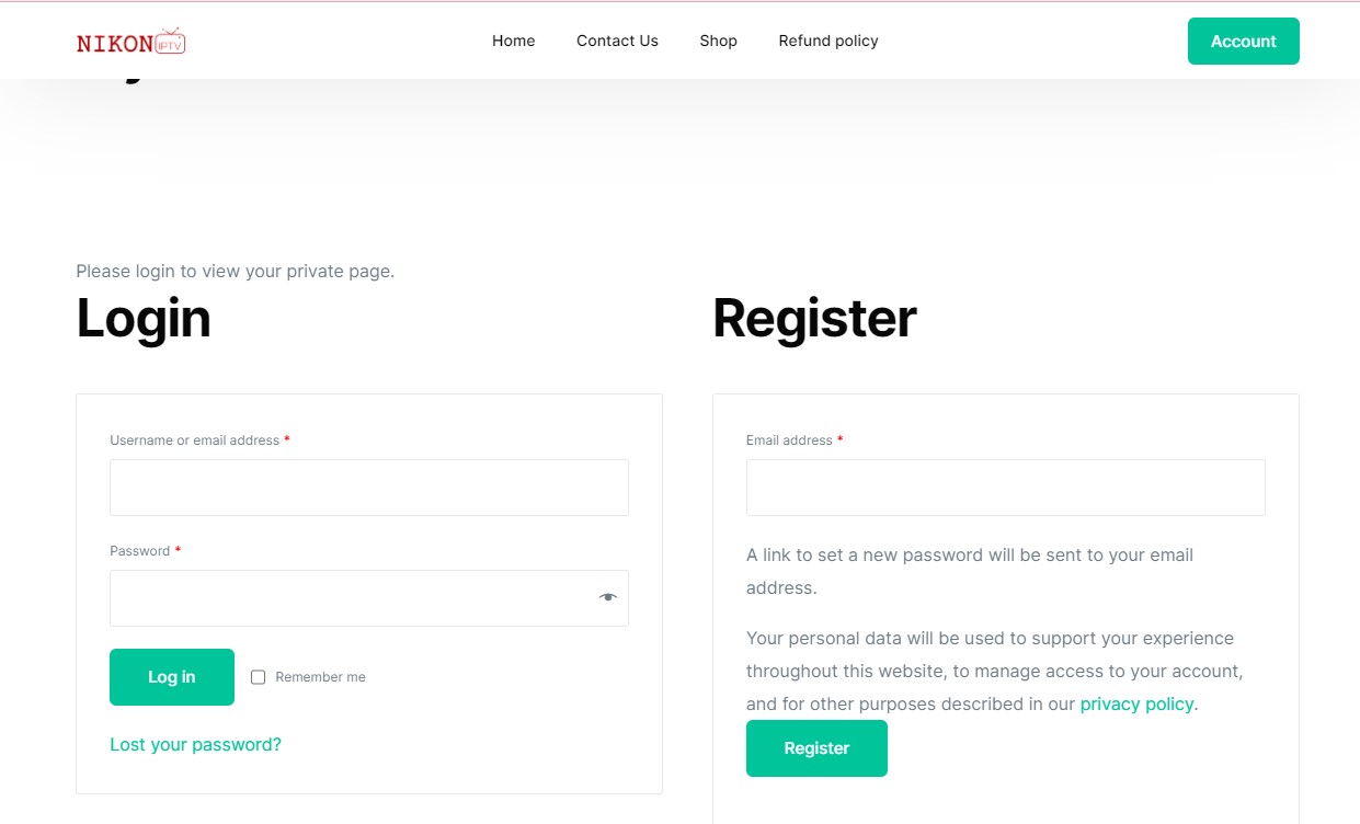 Nikon IPTV service login