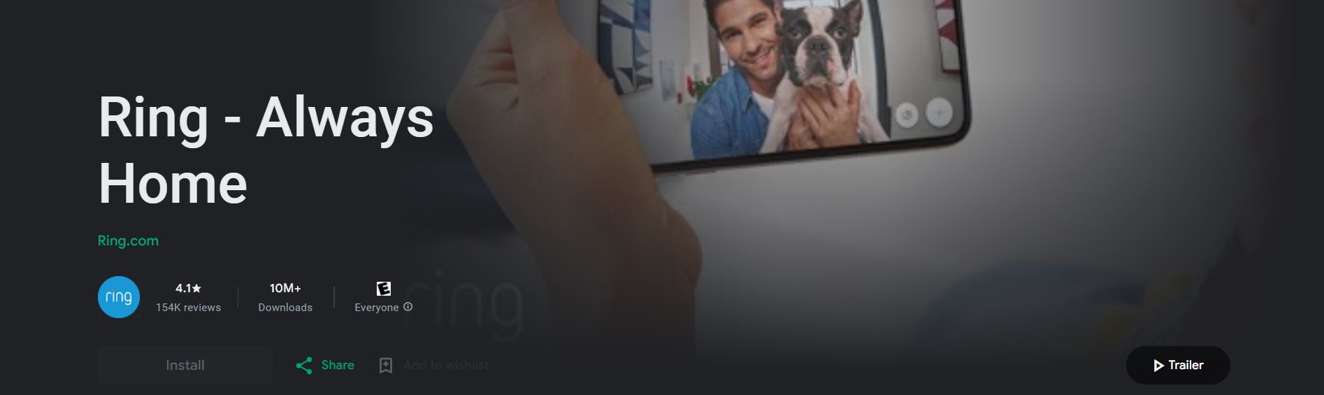 Ring App on Google Play Store