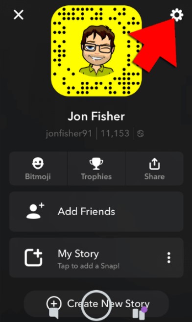 Setting option on SnapChat