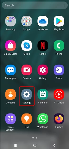 Settings Icon on Smartphone