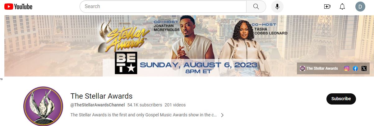What Channel is the Stellar Awards 2023 on 