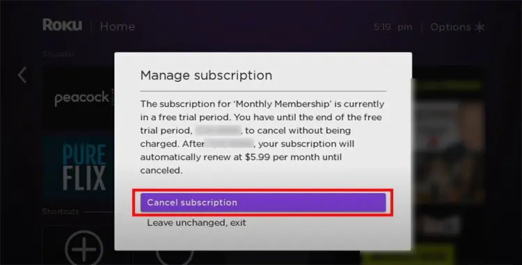 Uninstall apps on Roku 