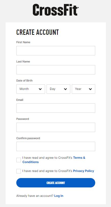 Sign in Crossfit Games app