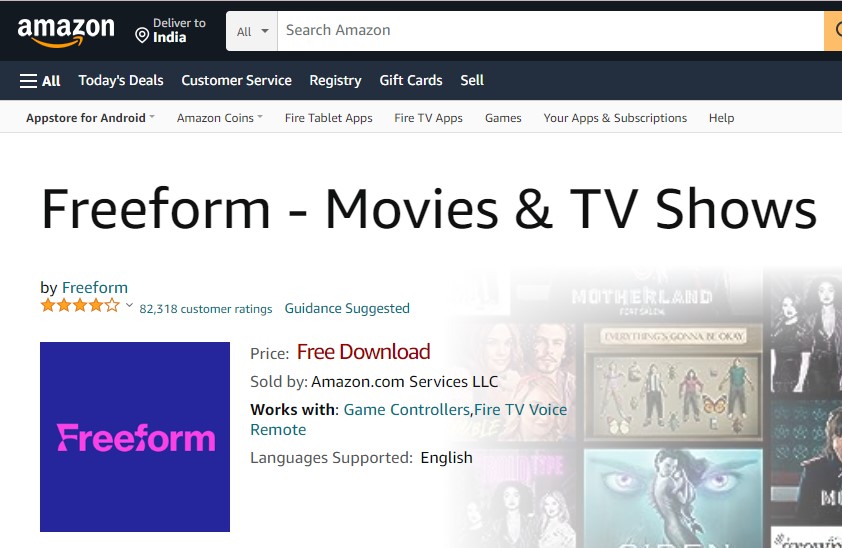 freeform on Amazon app store