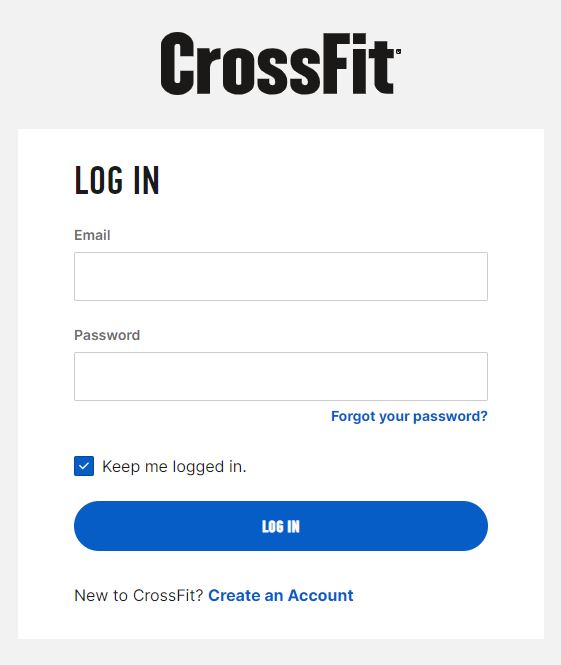 Sign in Crossfit Games app