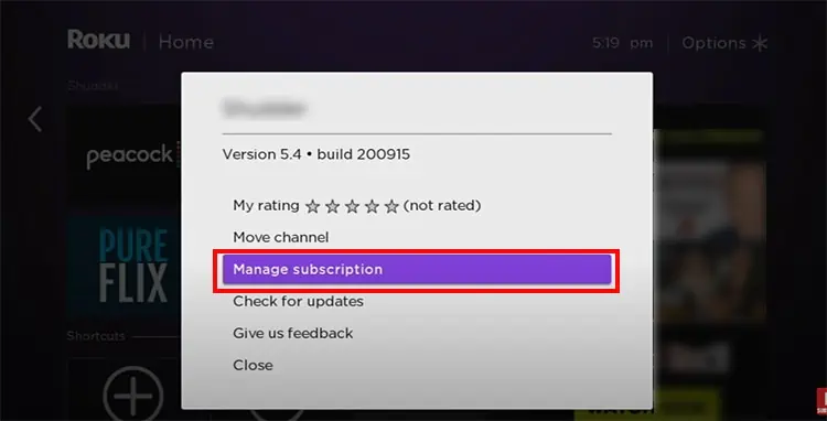 Uninstall apps on Roku 