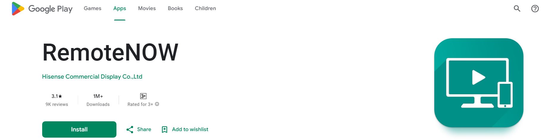Remote Now app on Google Play Store