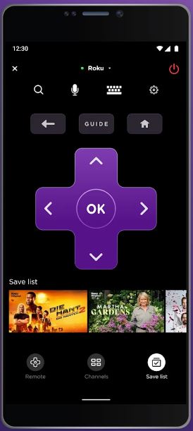Roku Remote on App