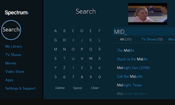 Spectrum search bar