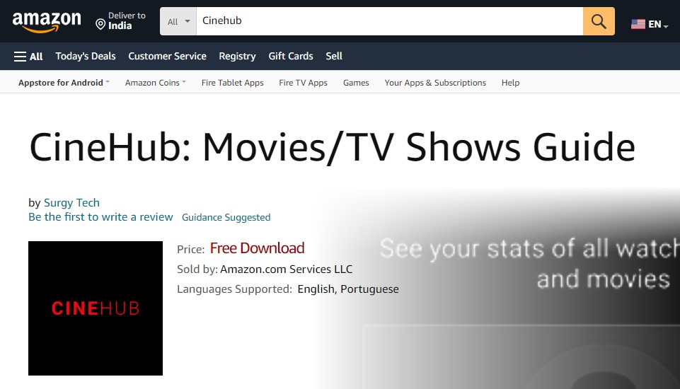 cinehub on Amazon App Store
