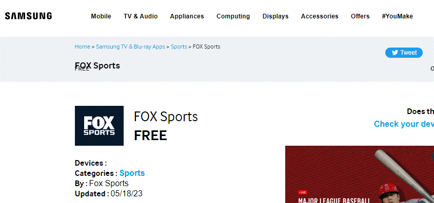 Fox Sports on Samsung TV