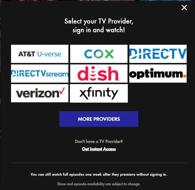 Link TV Provider on freeform