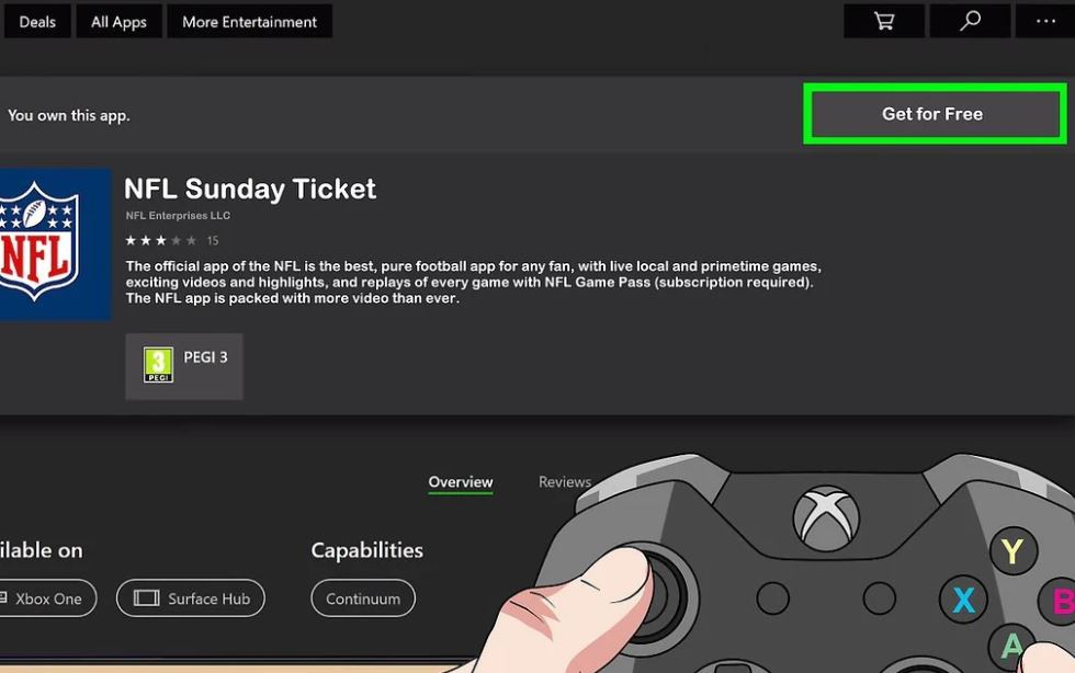 NFL Sunday Ticket on Xbox One