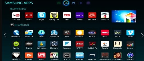 Samsung TV app section