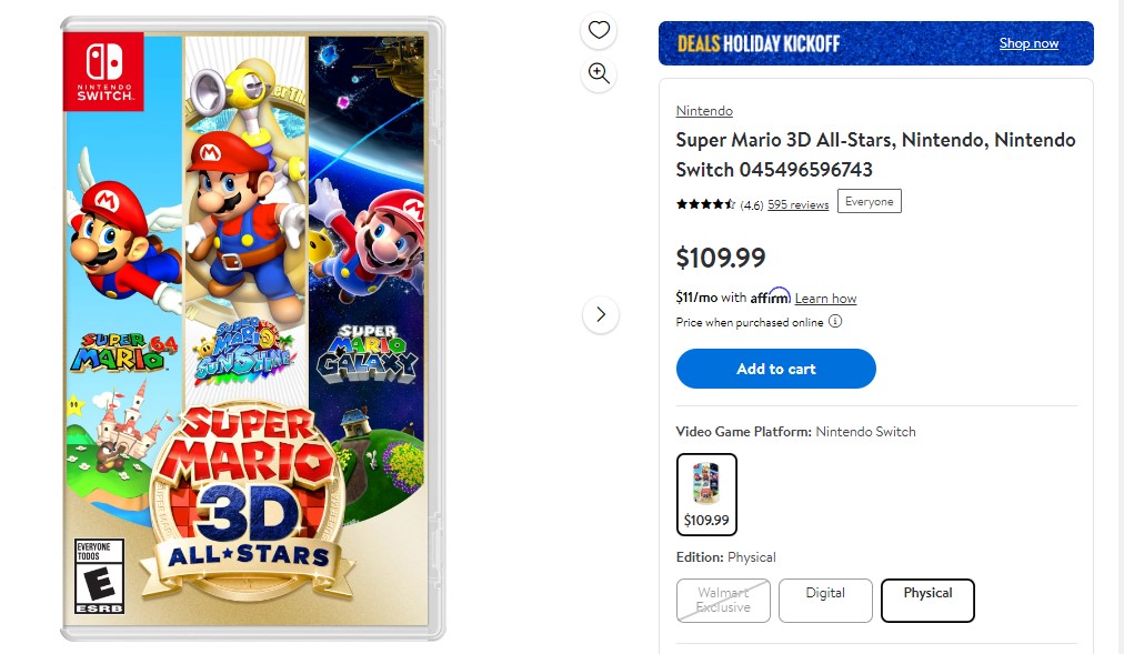 Super mario 3d all stars on nintendo