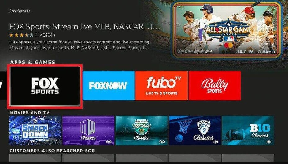 fox sports on Firestick