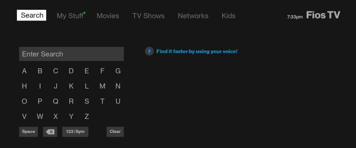 FiOS Search bar