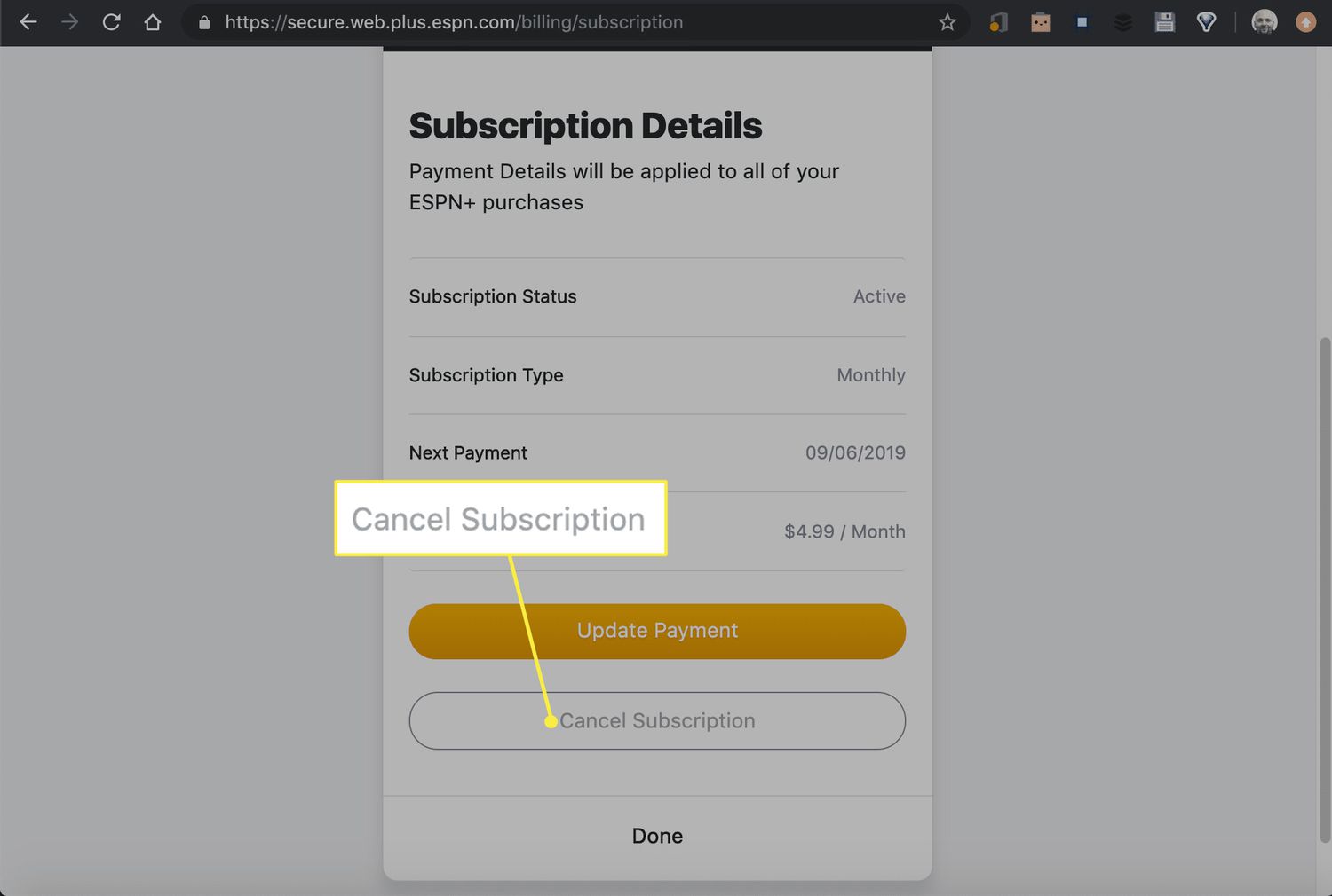 How to Unsubscribe from ESPN Plus