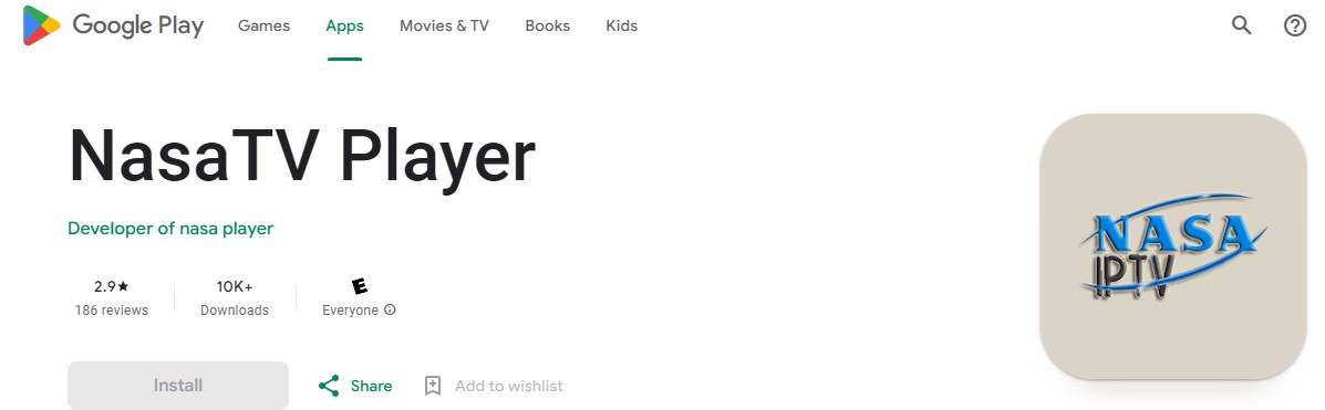 NASA IPTV on Google Play Store