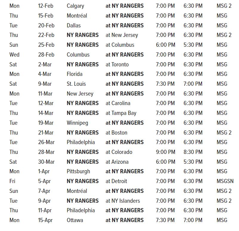 NBA - New York Knicks Regular Season 2024 - MSG Schedule